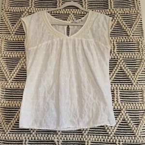 Prana white with cream details shirt